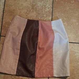 Mi.iM Tan and Brown Pencil Mini Skirt Cocktail